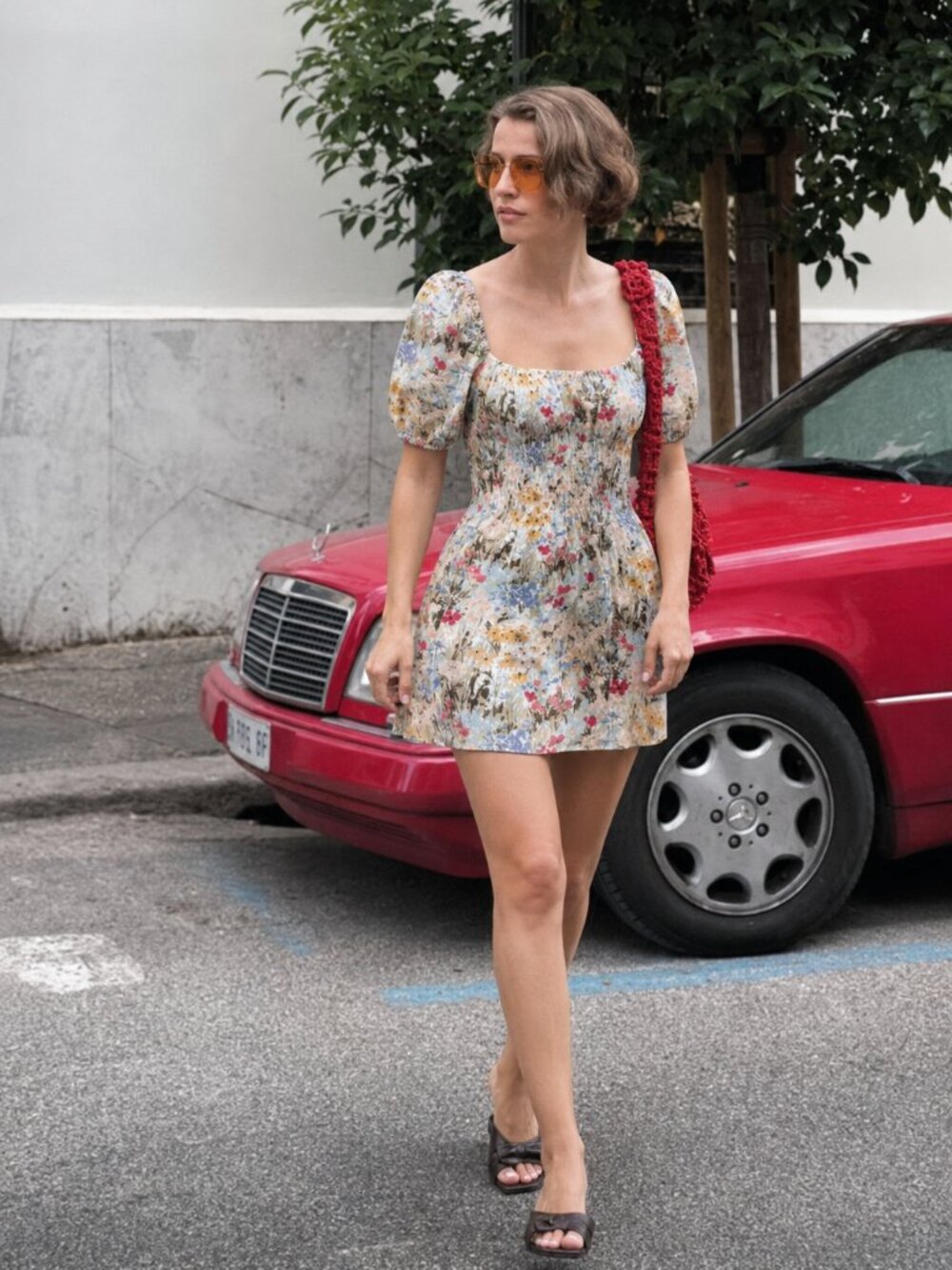 Reformation Woods Countryside Floral Puff Sleeve Mini Dress